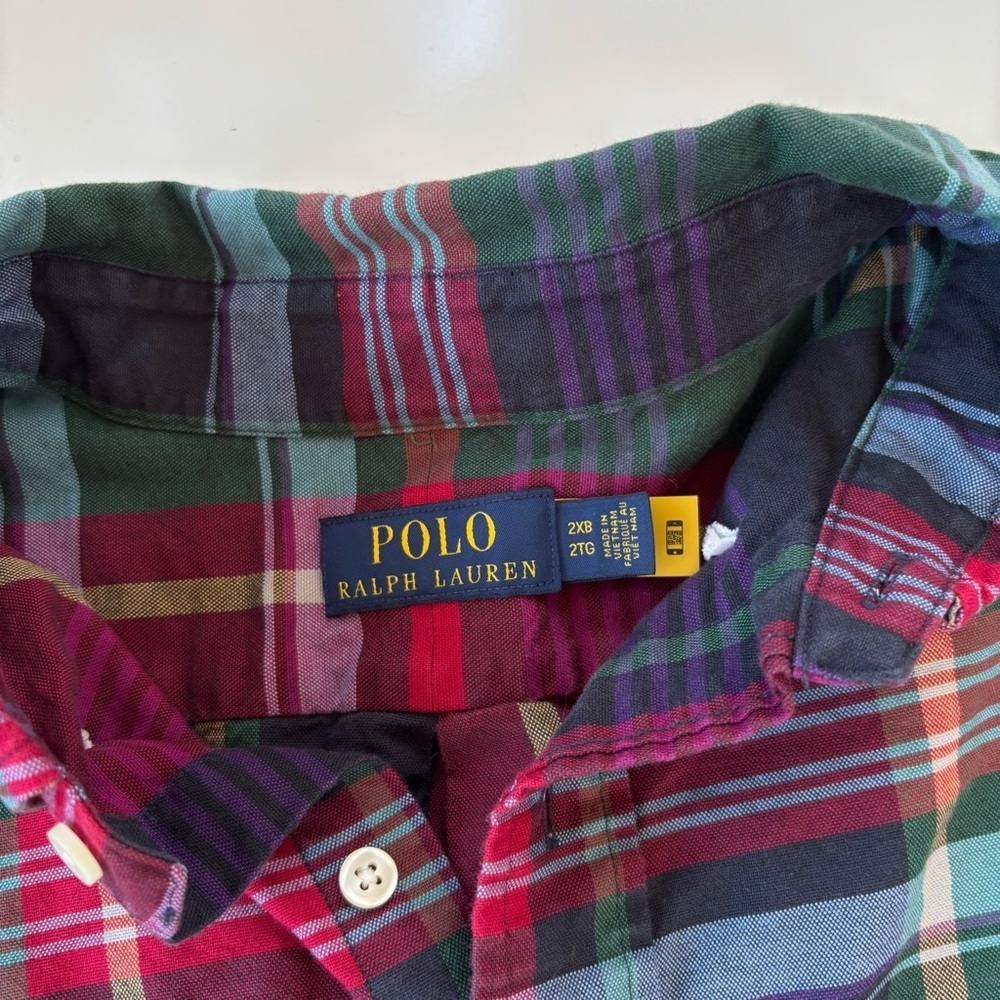 POLO Ralph Lauren Men's Plaid Long Sleeve Button Down Shirt Preppy Size 2XB - Picture 3 of 8